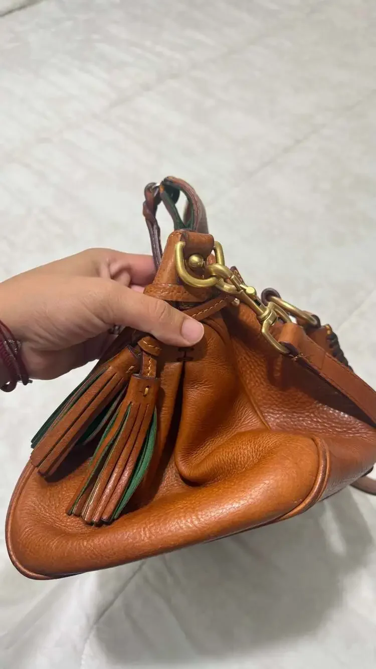 Dooney & Bourke Florentine Vachetta Leather Satchel with Braided Handles